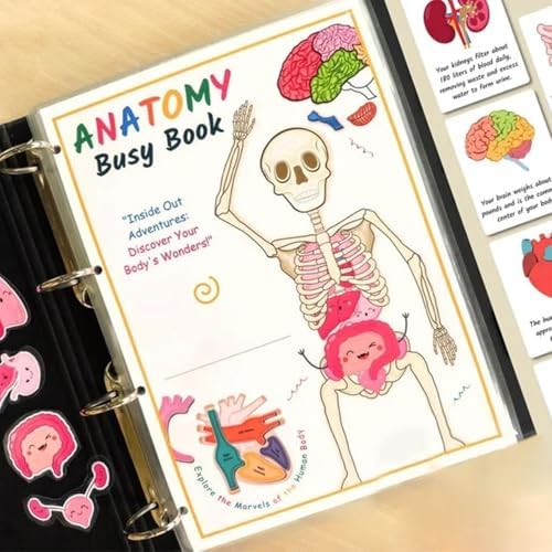 Human Body Anatomy Busy Book for Kids, Interactive Anatomy Binder by Unknown