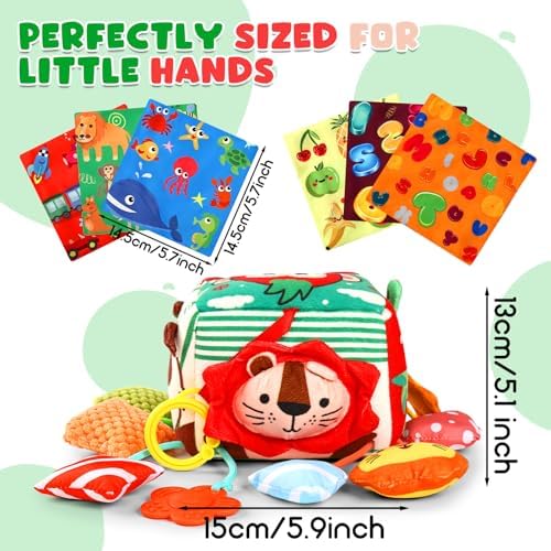 YOGINGO Montessori Toys for 1 Year Old - Tissue Box Baby Toys, Soft Stuffed High Contrast Crinkle Infant Sensory Toys, Boys&Girls Kids Early Learning Gifts - Image 4
