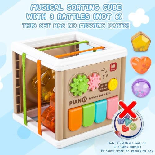 6 in 1 Musical Baby Toys 0-6-12-18 Months, Montessori Sensory Toys for Babies 6 to 12 Months, Infant Teething Sorting Stacking Cups Toys - Image 4