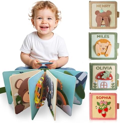 Personalized Montessori Felt Busy Book, Toddlers Quiet Book w/Name by Unknown
