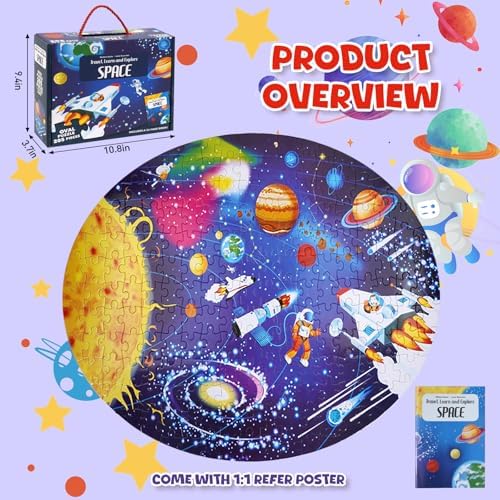 Floor Puzzle for Kids Ages 4-8 Solar System Jigsaw Puzzle - Image 2