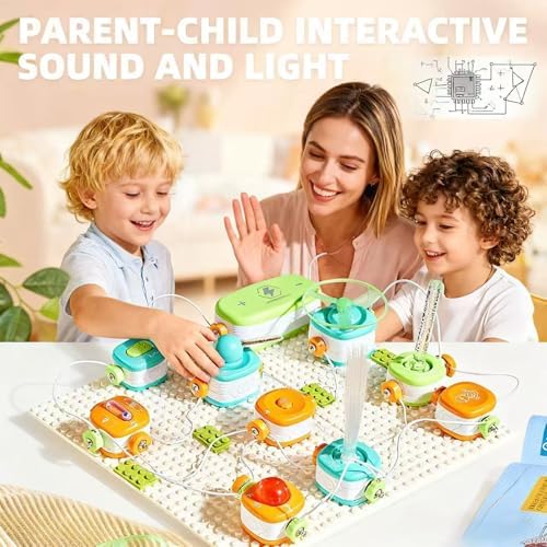 Science Kits for Kids - STEM Educational Circuits Kit for Kids, 168 Projects 37 Circuit Parts Electronics Building Blocks, Science Experiment Toy - DIY Engineering Gift for Boys Girls Ages 3+ - Image 2