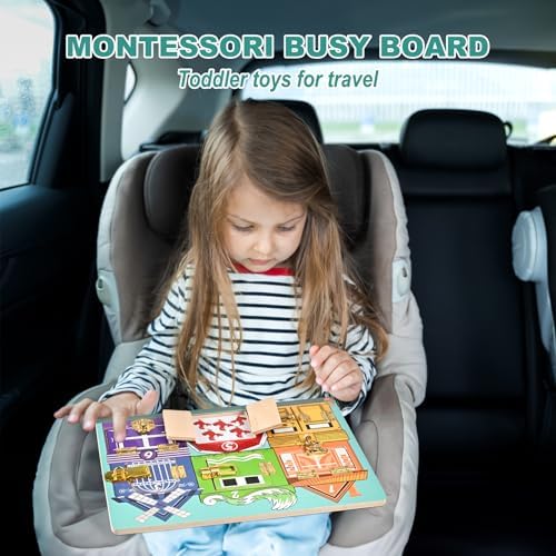 Wooden Activity Board, Wooden Latches Board,Montessori Busy Board - Image 5