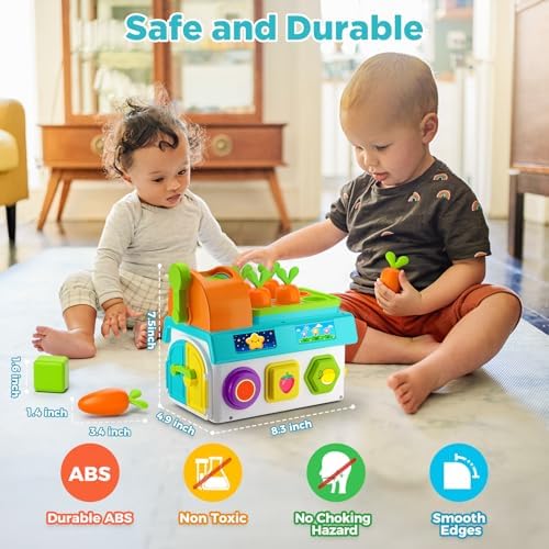 Learning Toys for 1,2 Year Old Girl Boy Gifts, Montessori Shape Sorting Toys for Toddler 1-3 Age, Musical Educational Baby Toy 12-18 Month, Christmas Birthday Gift for 1-2 Year Old Girl Boy - Image 5