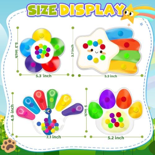 4PC Color Sorting Sensory Toys Fine Motor Skills for Toddler, Preschool Classroom Activities Autism Autistic Quiet Toys for Kids Calm Down Toy Travel Roadtrip Essentials for Kid Boy Girl Gift - Image 2