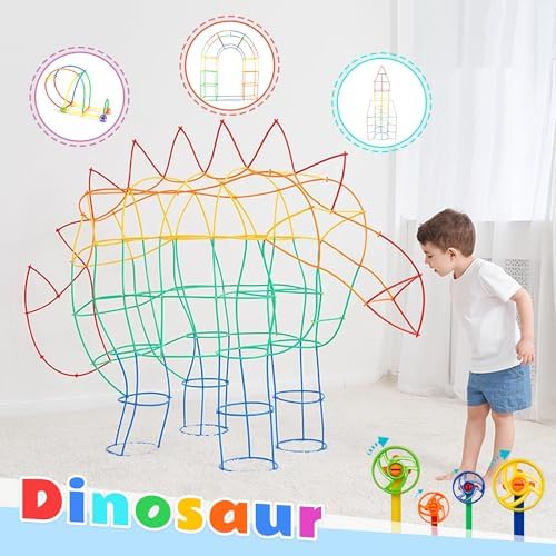 600Pcs STEM Building Toys,Straw Constructor Building Blocks Toy,Develops Motor Skills and Logic Thinking,Classroom Must Haves Creativity Preschool Toy for Kids Aged 3+,Great Gift for Kids - Image 3