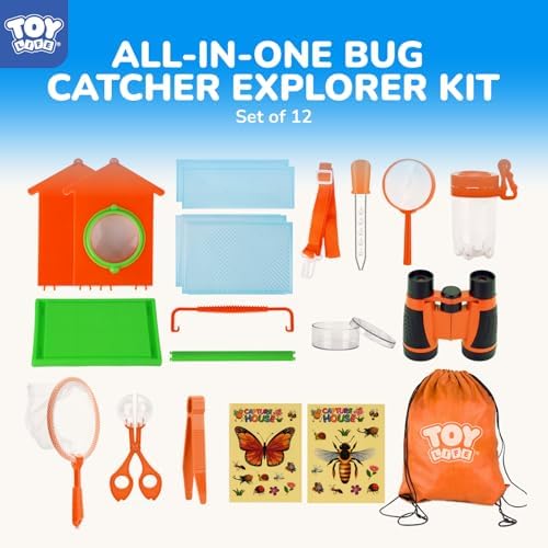 TOY Life Bug Catcher for Kids, Bug Catching Kit Kids Explorer Kit with Butterfly Net, Catching Tool, Tweezers, Magnifying Glass, Binoculars, Insect Catcher, Educational Outdoor Toys Kid Adventure Set - Image 5