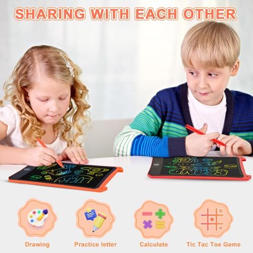 cimetech LCD Writing Tablet, 2 Pack Toddler Kids Toys, Red and Orange - Image 3