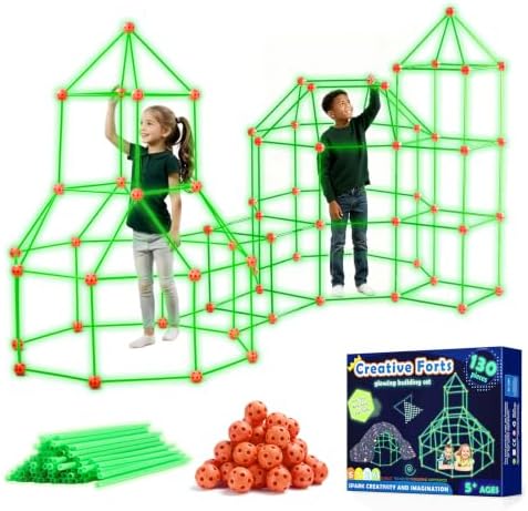 Tiny Land Glow Fort Building Kit for Kids Ages 4-12, STEM Building Toy by TinyLand