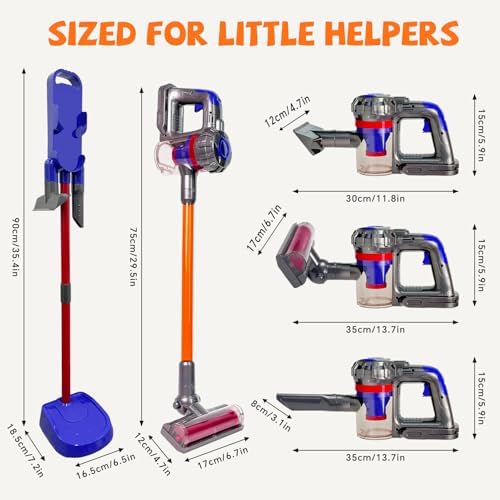 3-in-1 Kids Vacuum that Really Works - Toddler Vacuum Cleaning Toy Set, Kids Working Play Vacuum Cleaner with Real Suction, Montessori Housekeeping Toy for Toddlers 3+ (Purple) - Image 7