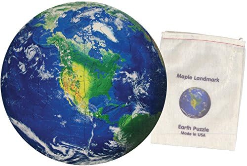 Earth Shaped Wooden Children's Puzzle - Made in USA - Image 2
