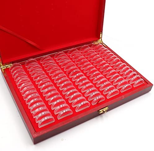 100 Pieces 30mm Coin Capsules and 4 Sizes (18/25/27/30mm) Protect Gasket Coin Holder Case with Wooden Storage Organizer Box for Coin Collection Supplies - Image 5