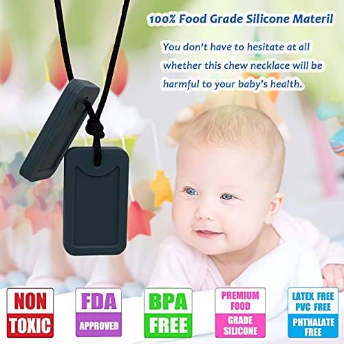 Sensory Chew Necklace for Kids, Oral Motor Aids Chewy Necklace Sensory for Boys Girls with Autism, ADHD, SPD Needs, Oral chew Toys for Sensory Made of Food Grade Silicone BPA Free - Image 4