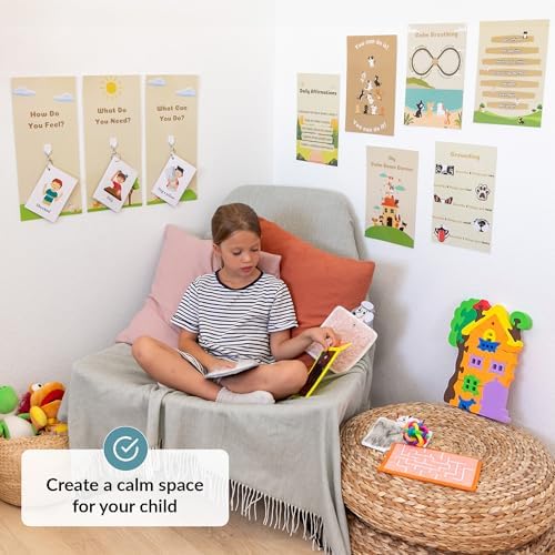 ODOXIA Calm Down Corner Kit for Classrooms | Sensory Tools for Kids | Includes Plush, Posters, Solutions Wall, Fidget Toys | Special Education | School Items for Children - Image 2