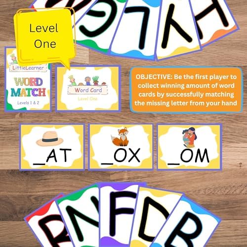 Little Learner Word Match – Phonics and Early Literacy Educational Card Game for Toddlers, Preschoolers, and Kids (2+), Multiplayer, Letter Recognition & Reading Readiness, Fun Learning Activity - Image 4
