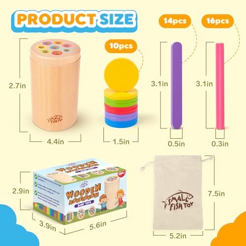 Wooden Montessori Baby Toddler Toys 3in 1 Learning Fine Motor Preschool Toy - Image 5