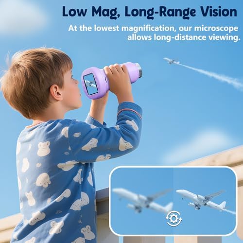 Odatay 2.4" 4K 1000X Digital Kids Microscope with 32G Card 12 Slides Purple - Image 6
