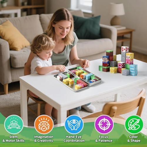 Magnetic Building Blocks for Kids 3-8, STEM Travel Toys with Storage Box - Image 4