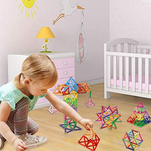 ELONGDI Magnetic Building Blocks, [ 132 Pieces ] Lengthen Building Sticks Set, Magnet Stem Toys Set Non-Toxic Building 3D Puzzle Boys Toys for Kids and Adult - Image 7