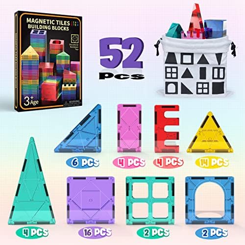 GobiDex 52PCS Magnetic Tiles for Kids - Image 2