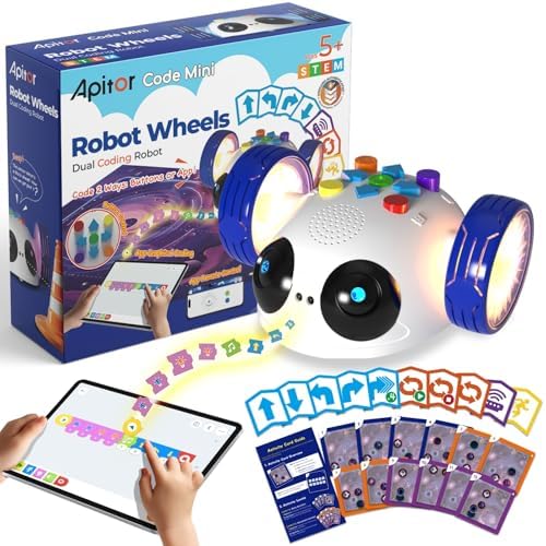 Apitor Robot Wheels STEM Learning Kit Coding Robot for Kids Ages 5-8 by ApitorTechnologyCoLtd