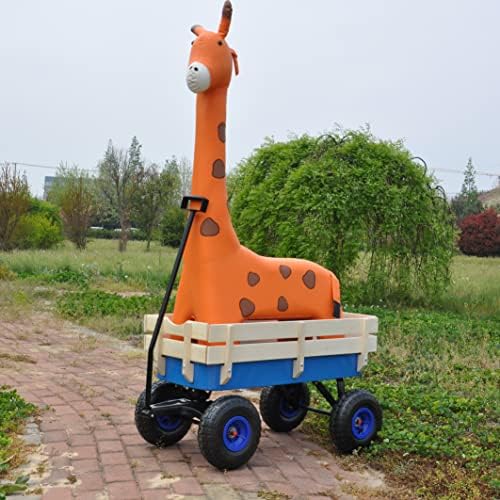 Heavy Duty Kid Wagons for Kids All Terrain Wagon Removable Wooden Wagons, Folding Wagons for Kids Gift, Christmas, Halloween, Back to School (Blue) - Image 6