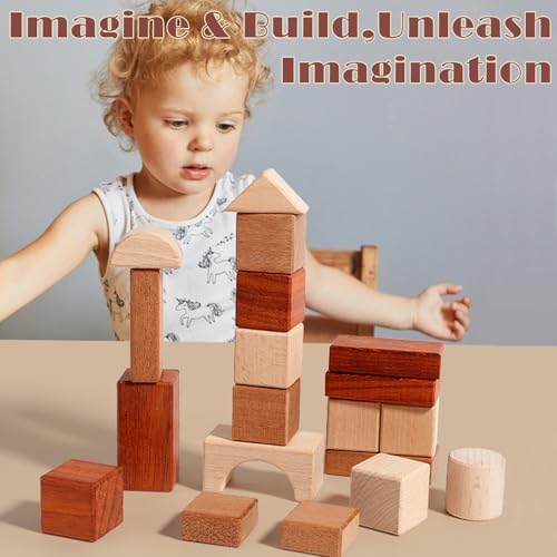 Adena Montessori 29-Piece Wooden Blocks Set, 3+ - Image 3