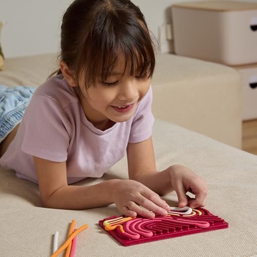 Pushpeel Sensory Activity Board: Silicone Fidget Toy for Calming, Stress, Anxiety, ADHD & Autism | Silent, No Mess | Kids 3+ & Adults | Includes Portable Travel Bag & 11 Strings (Granite) - Image 2