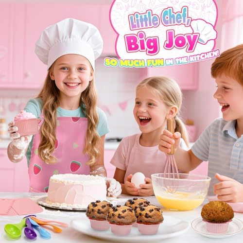 Kids Baking Cooking Set Real & Toddler Kid Apron, Kids Knife Set for Real Cooking & Basket,Food-Grade Material,Montessori Toddler Kitchen Tools, Christmas Birthday Gift for 3-10 Year Old Girls Boys - Image 3