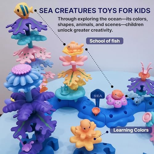 Coral Reef STEM Building Blocks, 38PCS with Octopus - Image 5