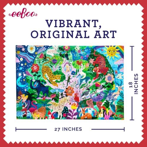 eeBoo Tree of Wildlife 100 Piece Children's Puzzle, 27" x 18" Nature Themed - Image 3