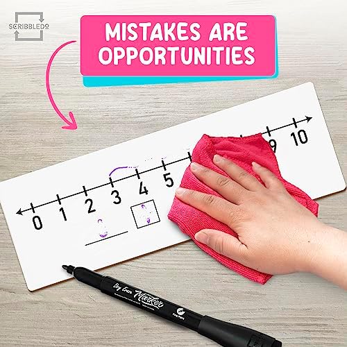 SCRIBBLEDO Dry Erase Number Line Board 12x4 Double Sided 5 Pack with Eraser - Image 6