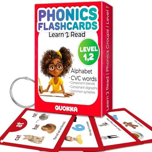 ABC Learning Flash Cards for Toddlers 3-5 - Flash Cards for Kids Ages 4-8 by QUOKKA