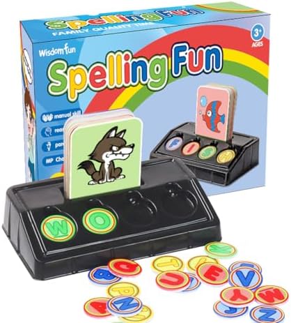 Matching Letter Game for Preschooler Age 3+ - Self-Correcting Word Puzzles Boost Spelling, Reading, Alphabet & Word Recognition - Early Education Toy Includes 30 Flash Cards & 26 Letters by OPTforYou