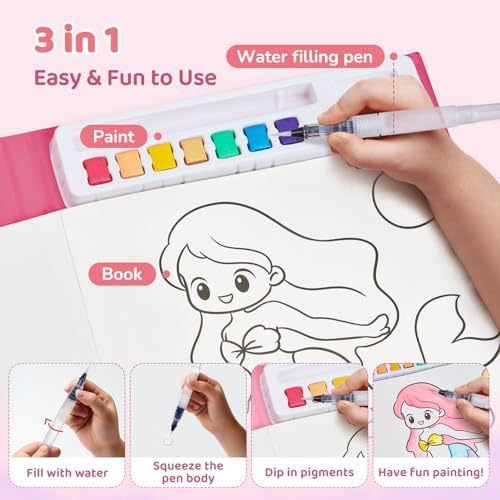 JoyCat Paint with Water Coloring Books for Toddlers (Magical Pony) - Image 4