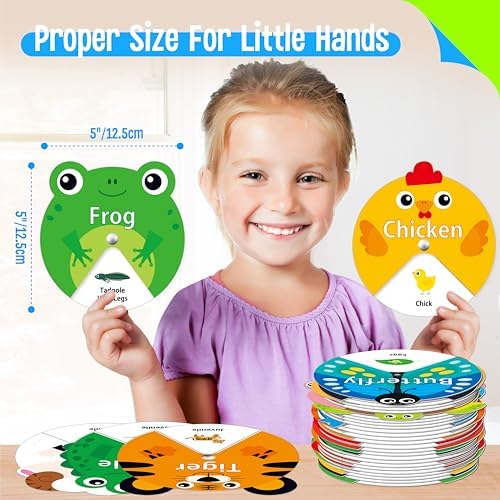 30 PCS Life Cycle Spinners, 20 Animals & 10 Plants Montessori Learning Toy for Kids, Educational Spinning Game Nature & Science Learning Activities for Toddlers - Image 3