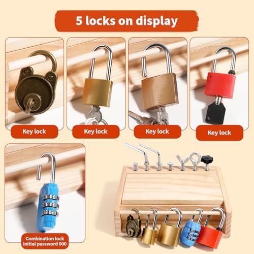 INIFEIDALA Montessori Screwdriver Board Set - Lock and Key Toy - Image 5