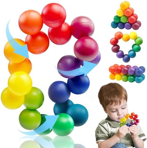 Sensory Autism Balls Toy for Toddler Kids, Airplane Travel Toys for Age 3-5 5-7 3-4 4-8 School Fidget Classroom Autistic Calm Down Treasure Prize Box Dementia Activities Easter Basket Stuffers Gifts by DrKbder