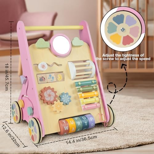 Bautia Wooden Baby Walker, Push Activity Toy for Babies 10-12 Months - Image 5