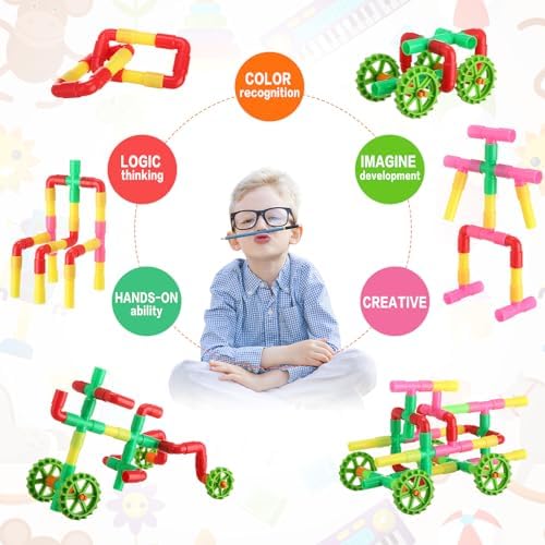Libima 248 Pcs Tube Toy Building Pipes Tubular Stem Blocks for Kids - Image 5