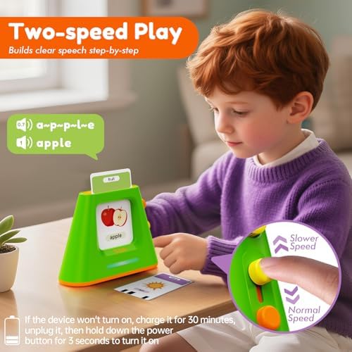 Talking Flash Cards for Toddlers: Self-standing & Dual-Speed Learning Toys with 448 Sight Words - Speech Therapy Toys for Autism Montessori Education - Birthday Gifts for Boys Girls Sensory - Image 2