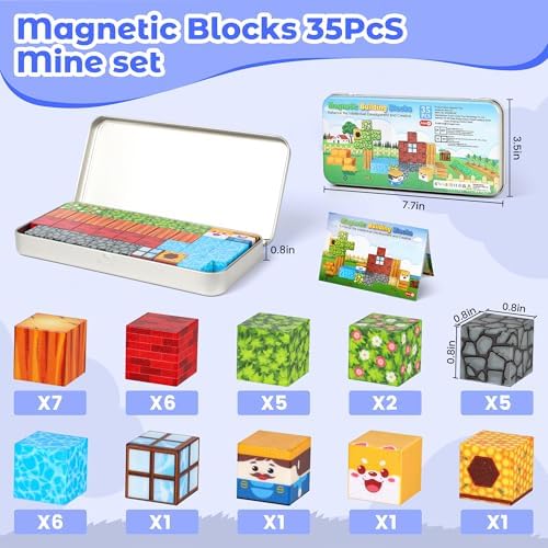 SYSKENI 35PCS Mini Farm Magnetic Blocks Travel Set for Kids Ages 3-5 4-8 - Image 7