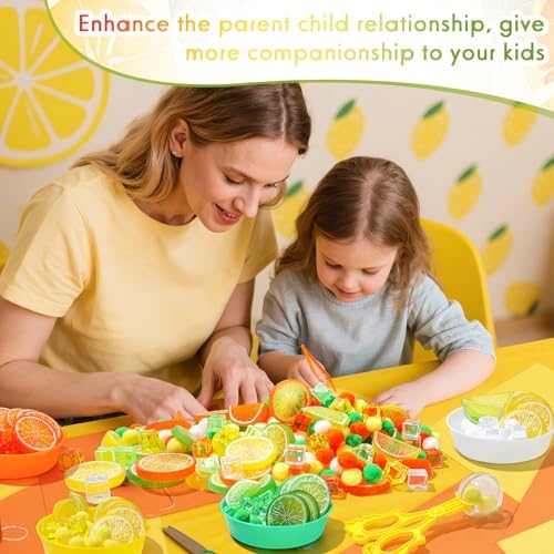 149 Pcs Lemon Sensory Bin Items Summer Counting Sorting Summer Sensory Bin Filler Fine Motor 15 Fake Lemon Slices 6 Fake Cubes Counts for Easter Day Spring Summer Sorting Counting Decor - Image 6
