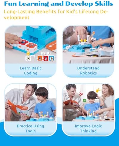 WhalesBot A3 12-in-1 STEM Blocks Coding Robot Kit for Kids, 61-Piece Educational Building Set with Interactive Storytelling, Ideal Toy Gift for Boys & Girls Ages 3-6 - Image 6