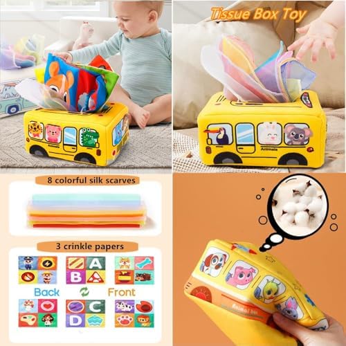 Baby Toys 6-12 Months, Montessori Toys for 1 Year Old, Silicone Pull String Teether Toy, Stacking Building Blocks Infant Toddler Toy 0-3, Shape Bin Sensory, Baby Boys&Girls Gifts Set - Image 3