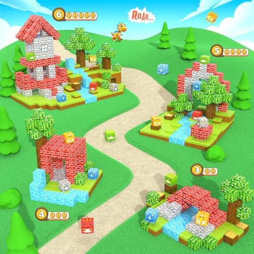 100PCS 1“ Magnetic Blocks - Build Mine Magnet World Forest Dinosaur Edition - Image 5