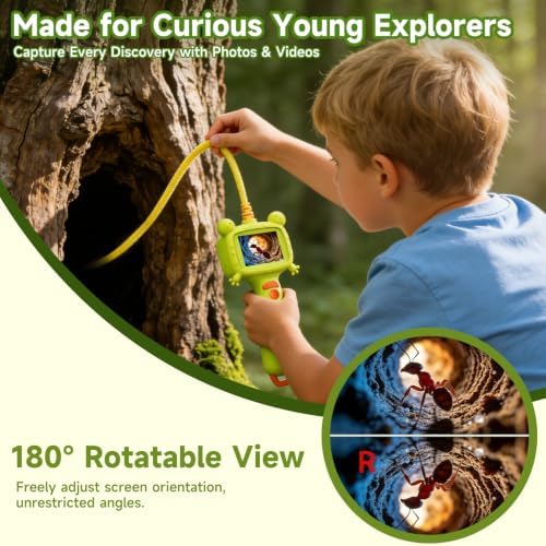 MINIBEAR Borescope Camera with Light for Kids, STEM Science Educational Outdoor Toy for 3-9 Year Old Boys & Girls, Snake Scope Camera for Camping, Nature Exploration & Birthday Gift, Green - Image 3