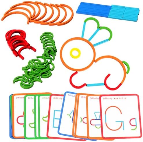 Montessori Smart Sticks Progressive Wooden Montessori Brain Blocks Colorful Fine Motor Skills & Shape Recognition Sticks and Rings Puzzle Game for Boys Girls 3+ - Image 5