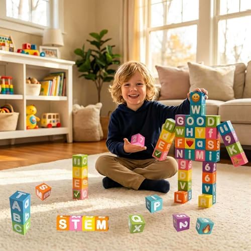 Magnetic Letter & Number Blocks ABC Toys Alphablocks Build Any Word - Image 3