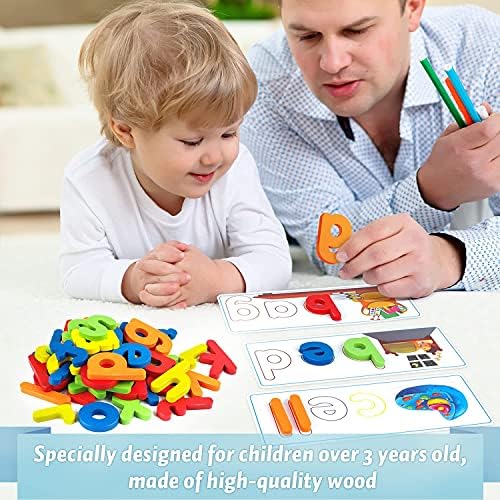 Officygnet Learning Toys for 3 4 5 6 Years Old Boys and Girls, See & Spell CVC Word Builders with Alphabet Cards for Kids Ages 3-5, Matching Letter Game for Preschool Toddler Learning Activities - Image 5
